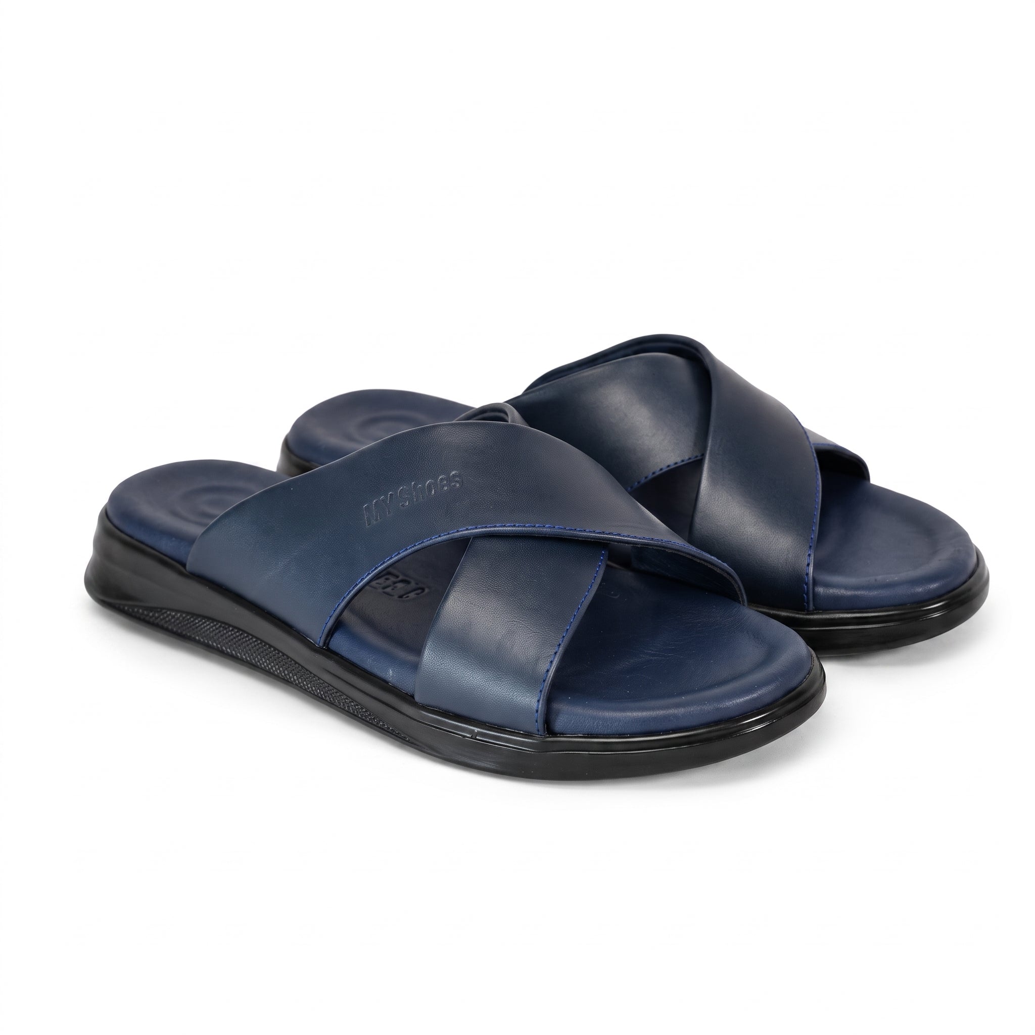Sandales Croisées Confort Homme - Bleu