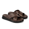 Sandales Croisées Confort Homme - Marron