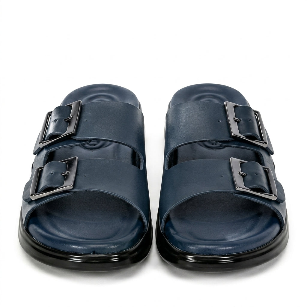 Sandale Double Boucle Confort Homme - Bleu