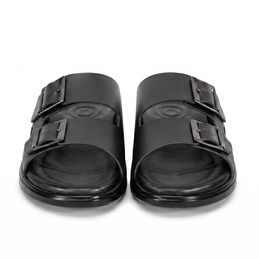 Sandale Double Boucle Confort Homme - Noir