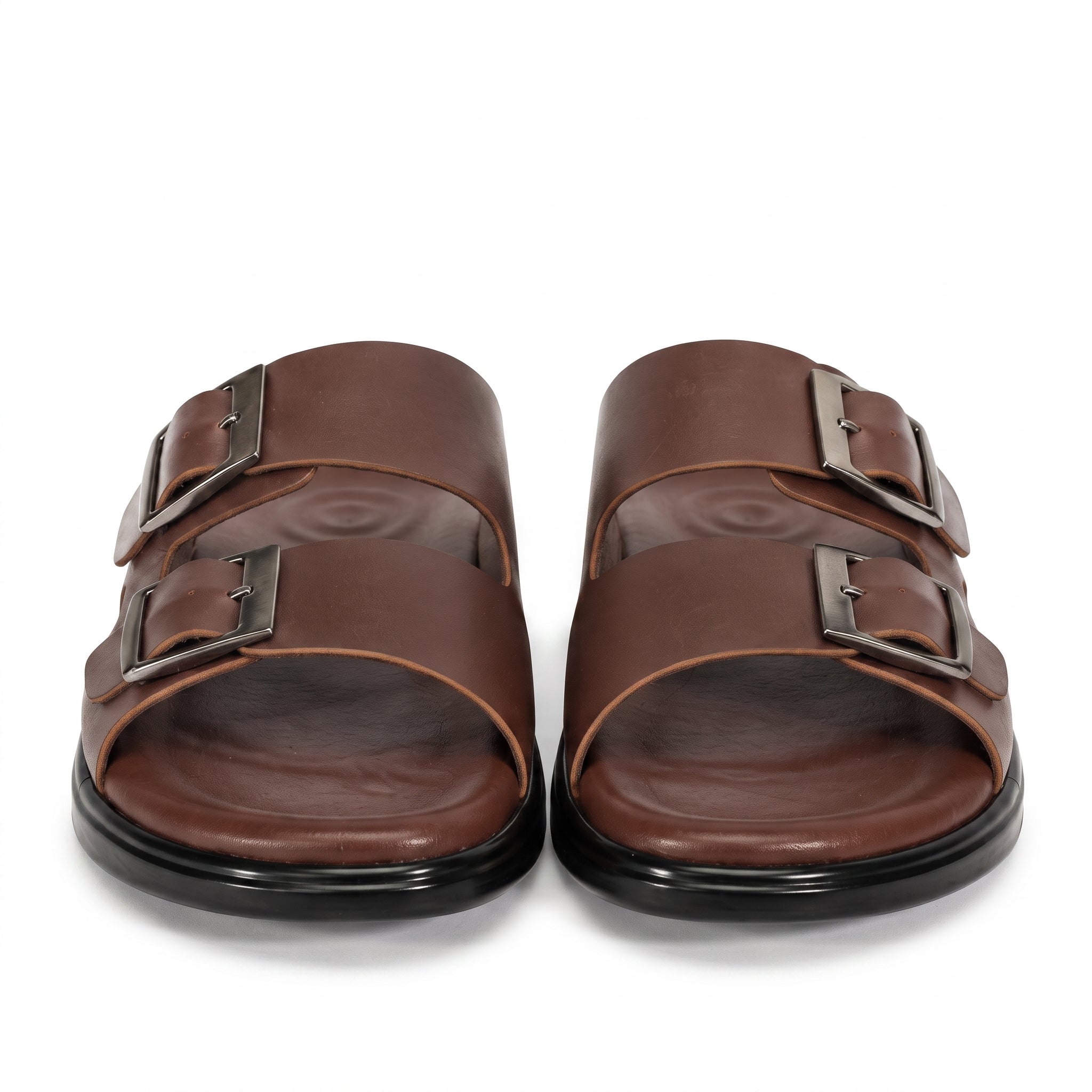 Sandale Double Boucle Confort Homme - Tabac