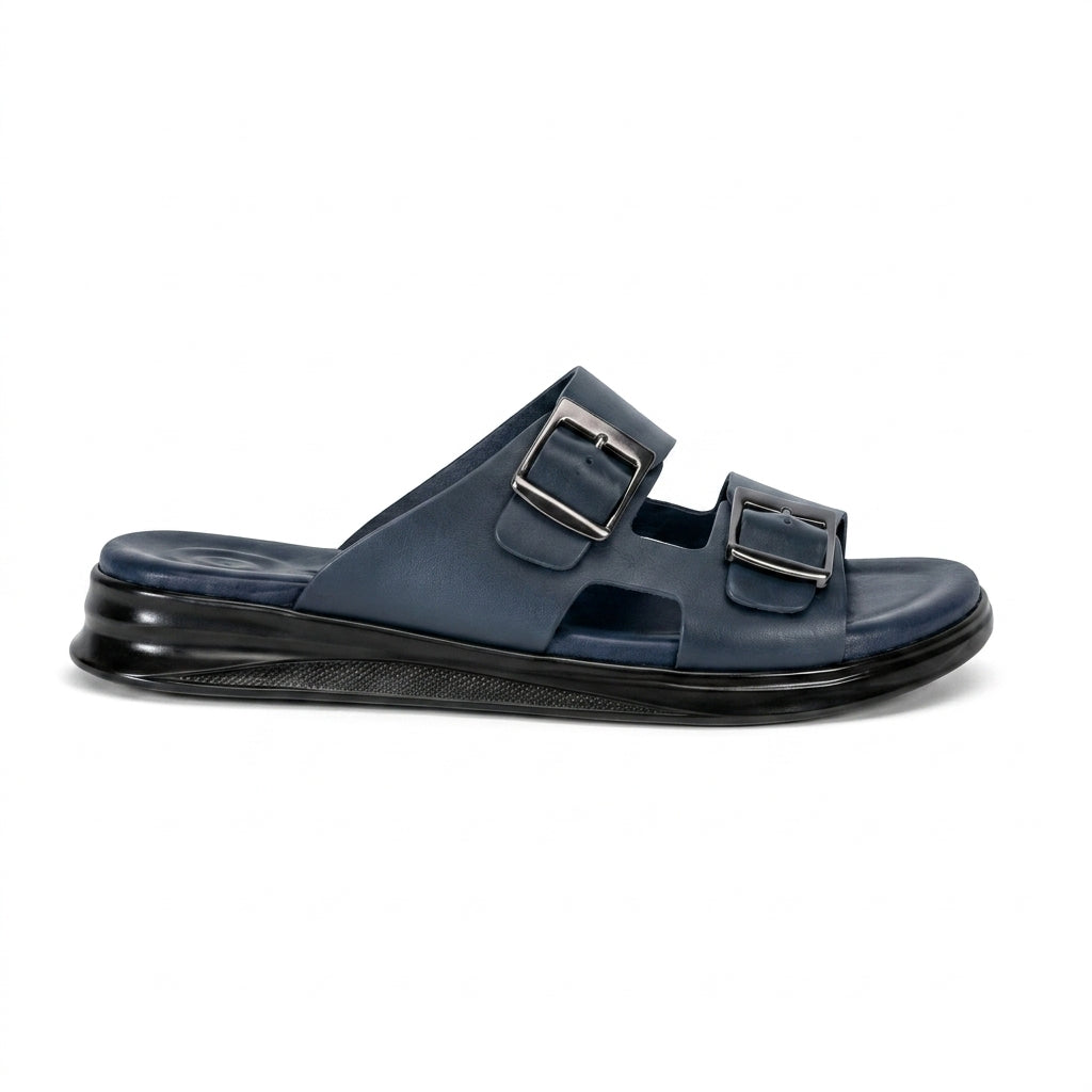 Sandale Double Boucle Confort Homme - Bleu