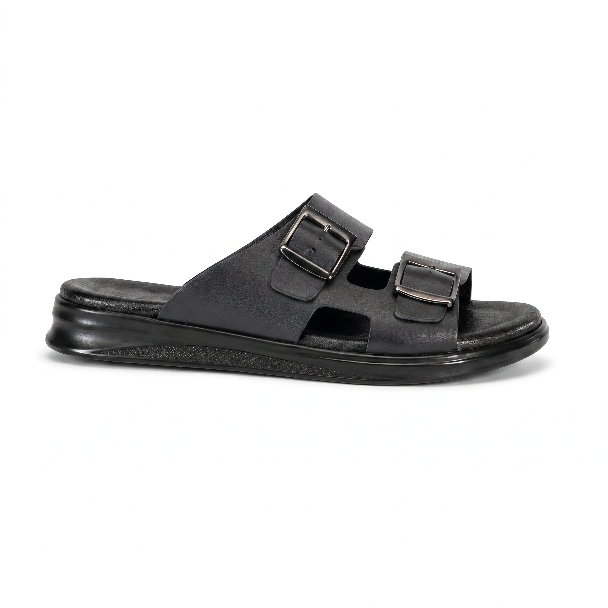 Sandale Double Boucle Confort Homme - Noir