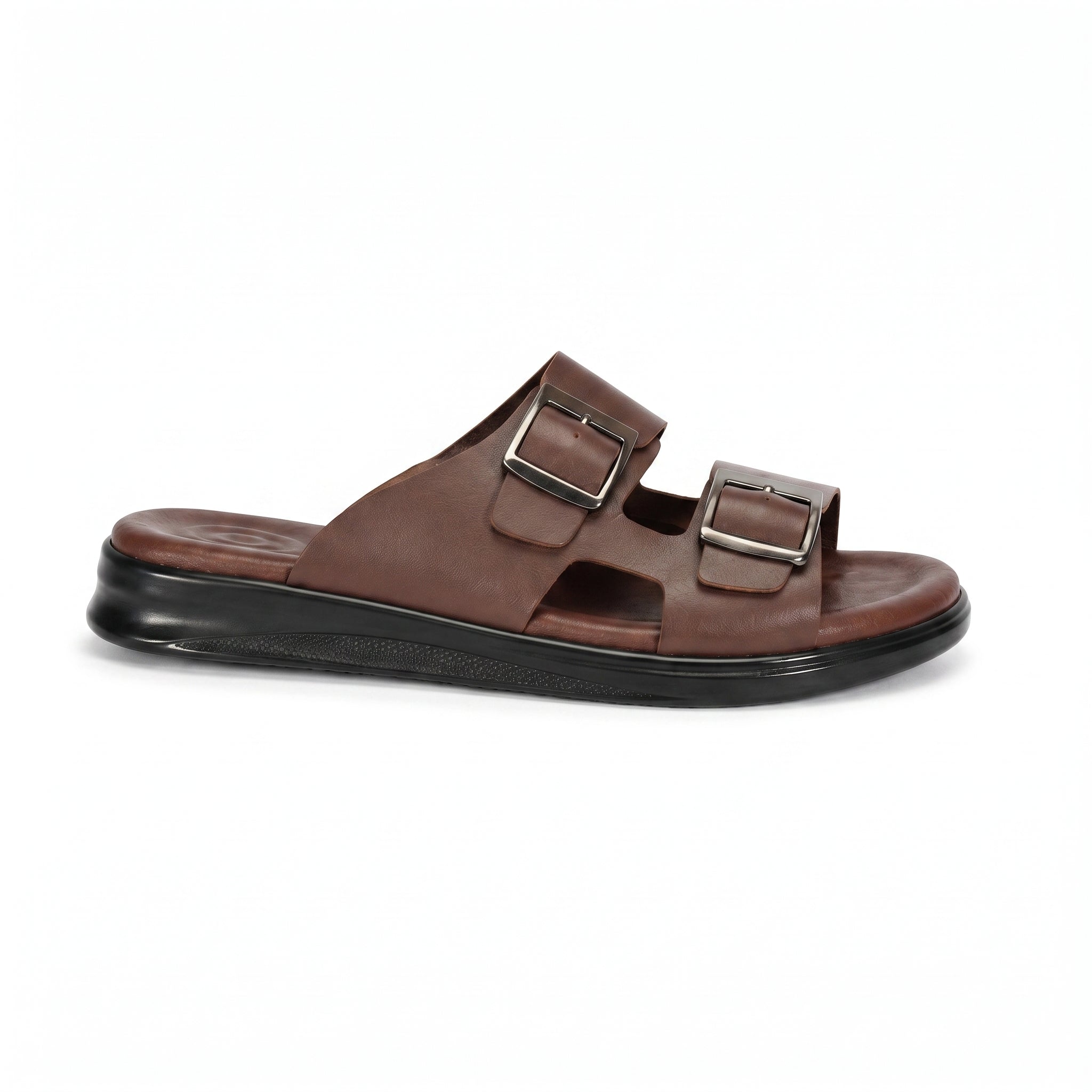 Sandale Double Boucle Confort Homme - Tabac