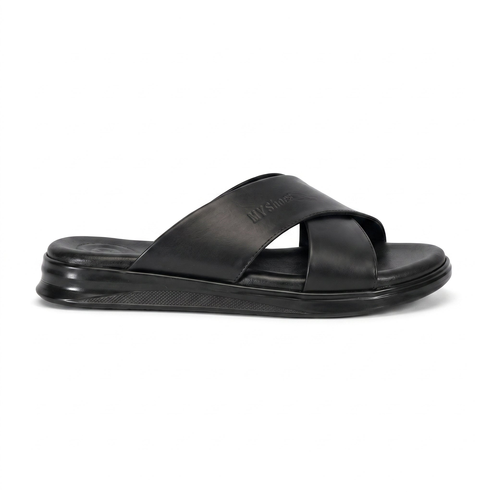 Sandales Croisées Confort Homme - Noir